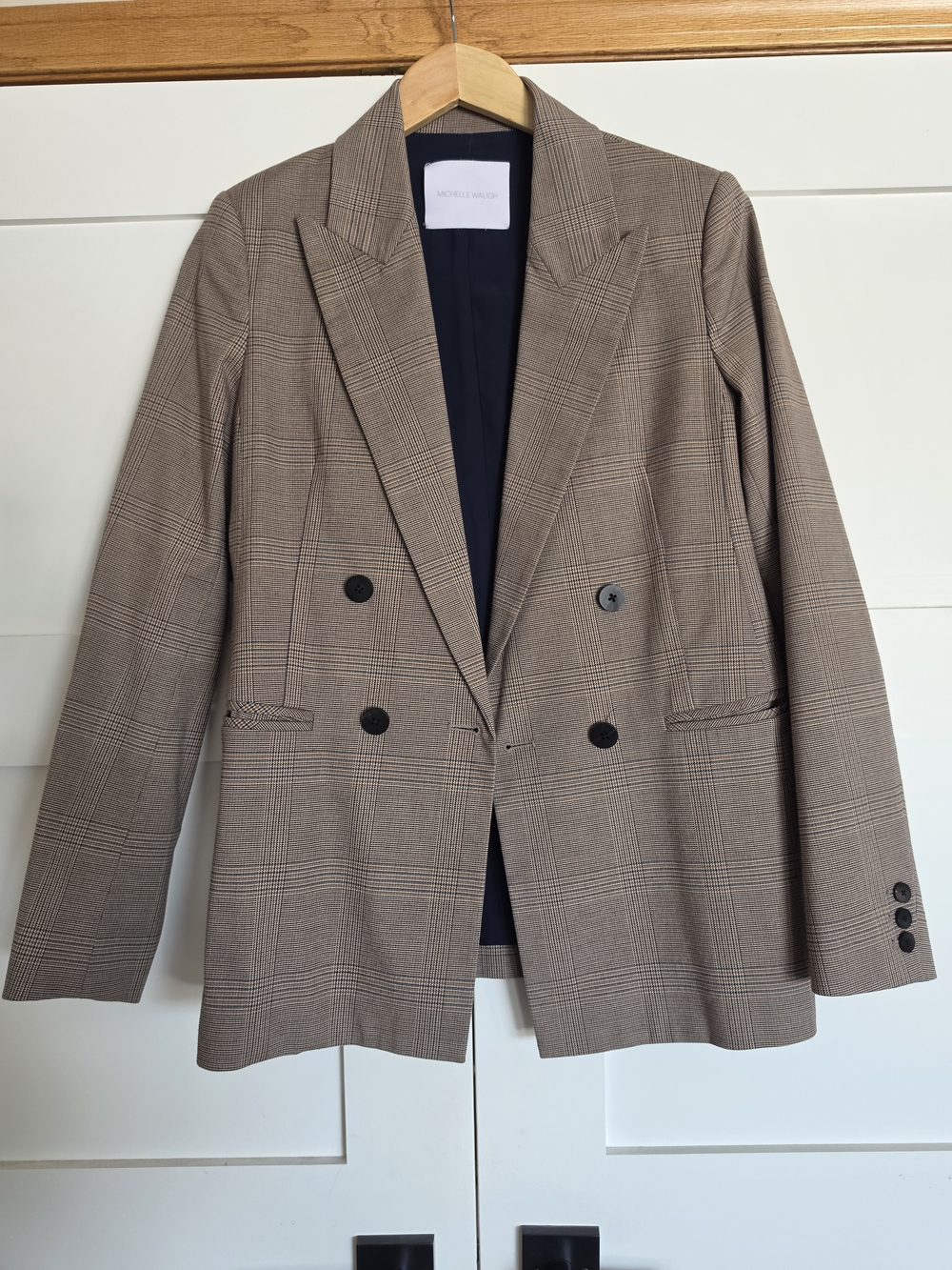 Michele Waugh Plaid Boyfriend Blazer